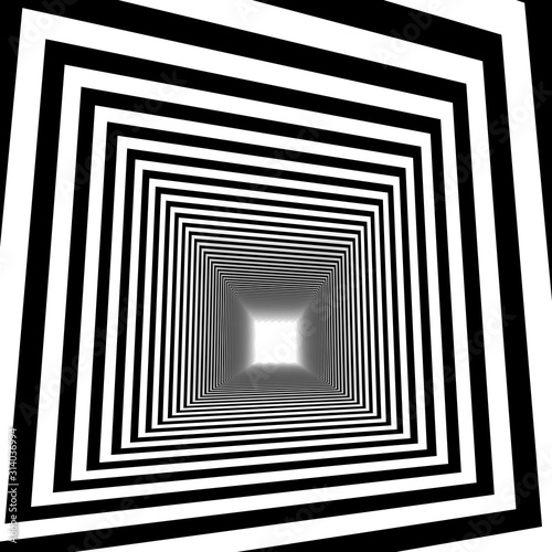 Carta da parati 3D Tunnel - Carta da parati  optical illusion., 3d abstract tunnel