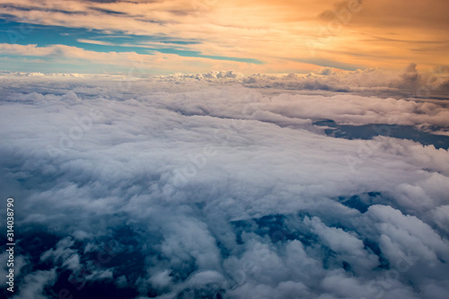 aerial view from an airplane