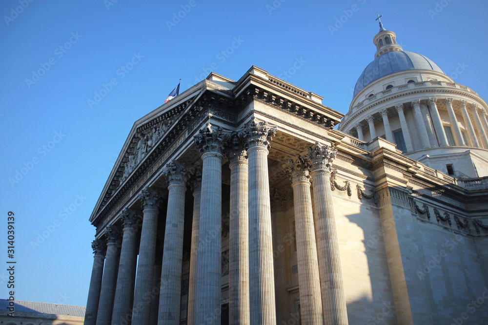 Historic Pantheon in the Quartier Latin district in Paris, France