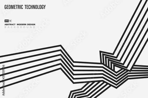 Abstract black and white pattern line design movement decoration background. illustration vector eps10