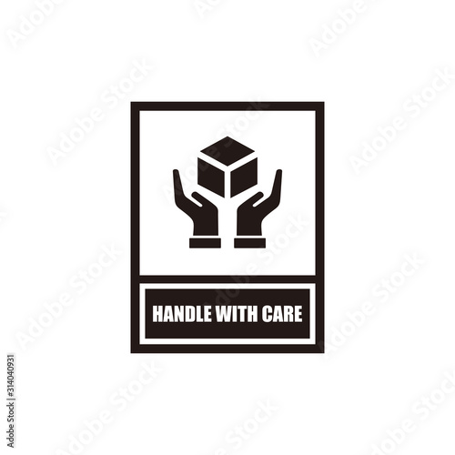 Handle with care icon symbol vector illustration