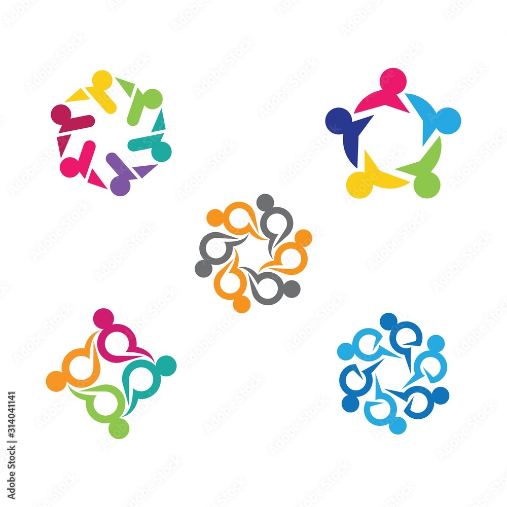 Teamwork logo vector icon illustration