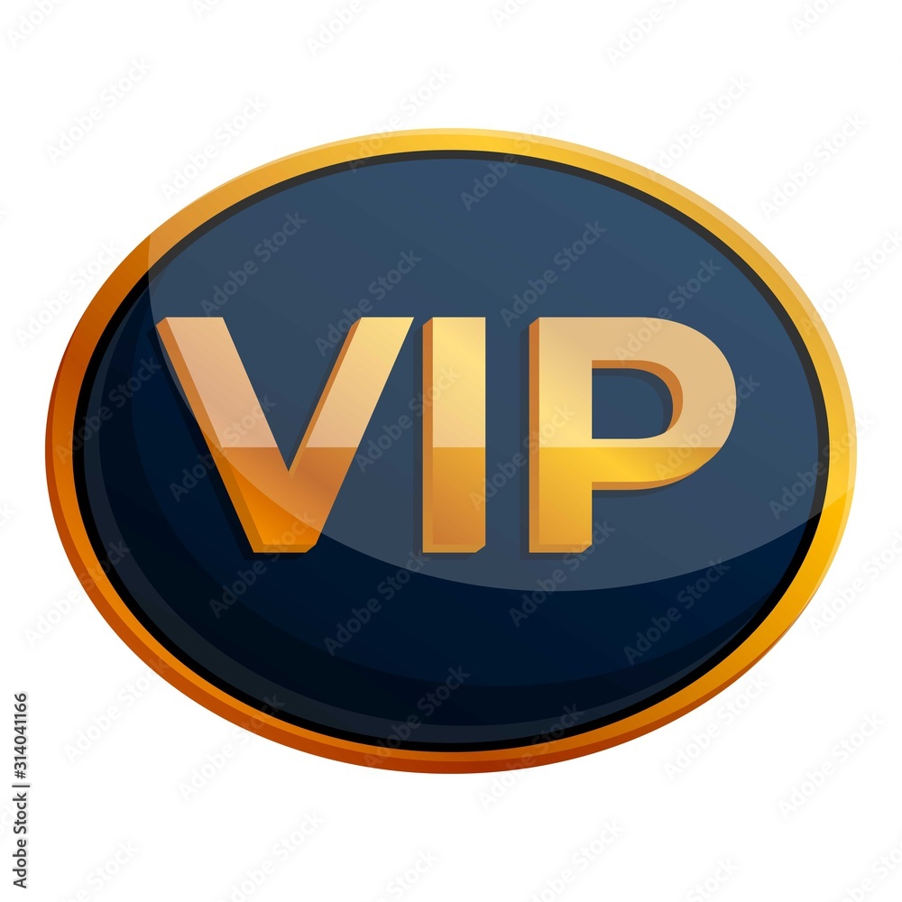 Oval inscription VIP icon. Cartoon of oval inscription VIP vector icon for web design isolated on white background Oval inscription VIP icon. Cartoon of oval inscription VIP vector icon for web design isolated on white background