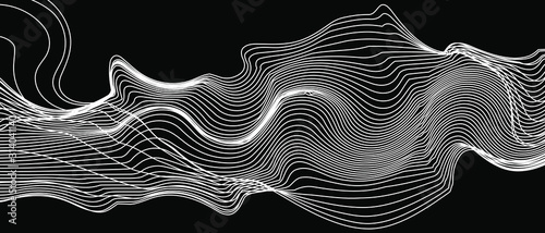 modern abstract wave lines on black background vector