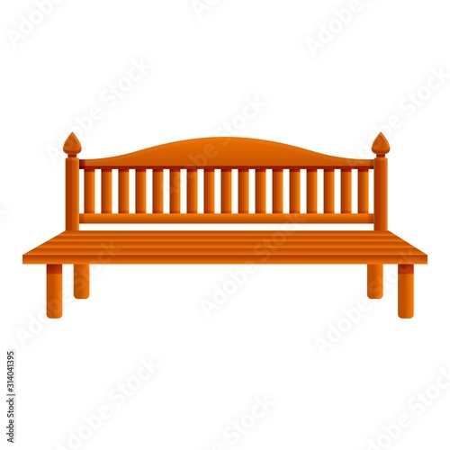 Street bench icon. Cartoon of street bench vector icon for web design isolated on white background