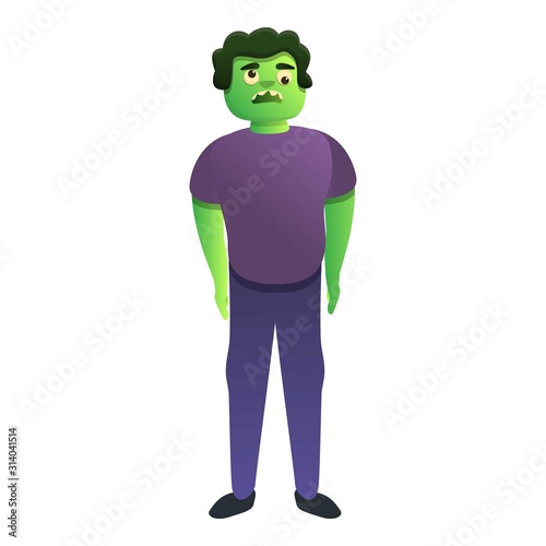 Zombie man icon. Cartoon of zombie man vector icon for web design isolated on white background