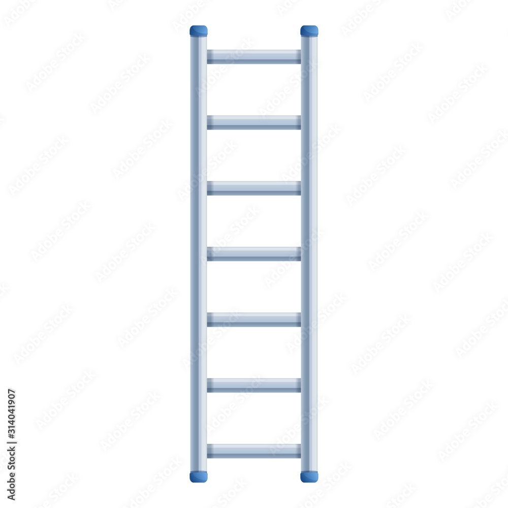 Steel ladder icon. Cartoon of steel ladder vector icon for web design isolated on white background Steel ladder icon. Cartoon of steel ladder vector icon for web design isolated on white background