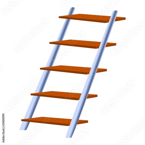 Home ladder icon. Cartoon of home ladder vector icon for web design isolated on white background