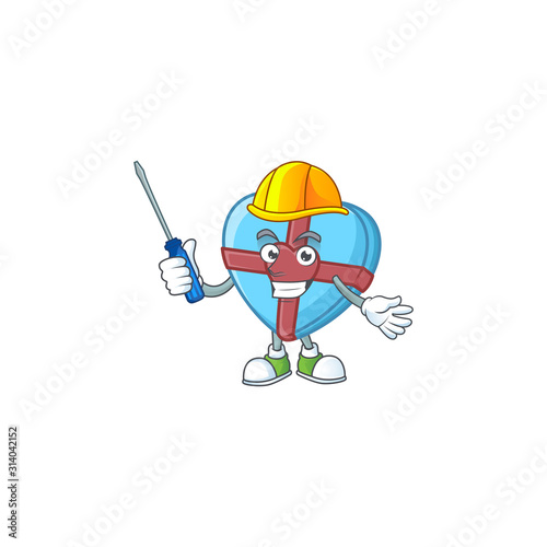 Cool automotive love gift blue in cartoon character style