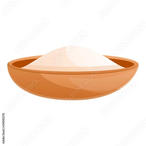 Flour plate icon. Cartoon of flour plate vector icon for web design isolated on white background