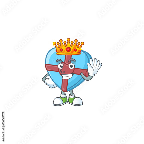 A stunning of love gift blue stylized of King on cartoon mascot style