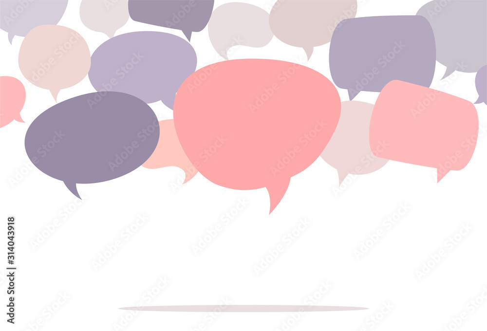 Flat design social network communication vector concept illustration speech bubbles. Template for web design, banner, mobile app, landing page and infographics.