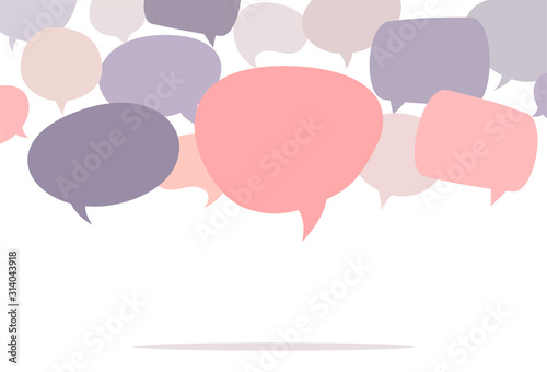 Flat design social network communication vector concept illustration speech bubbles. Template for web design, banner, mobile app, landing page and infographics.