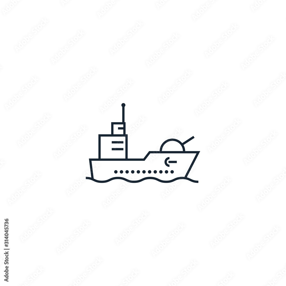 warship creative icon. From War icons collection. Isolated warship sign on white background