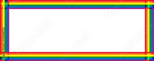 LGBT flag, Rainbow flag border frame design vector.