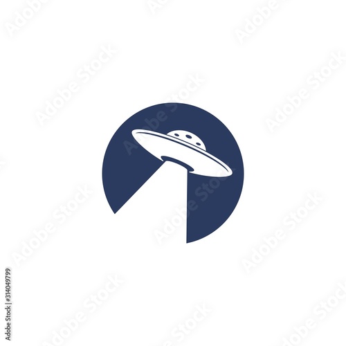 UFO vector logo template illustration