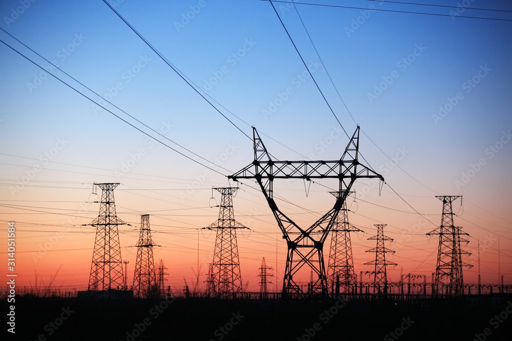 the pylon in the evening the pylon in the evening