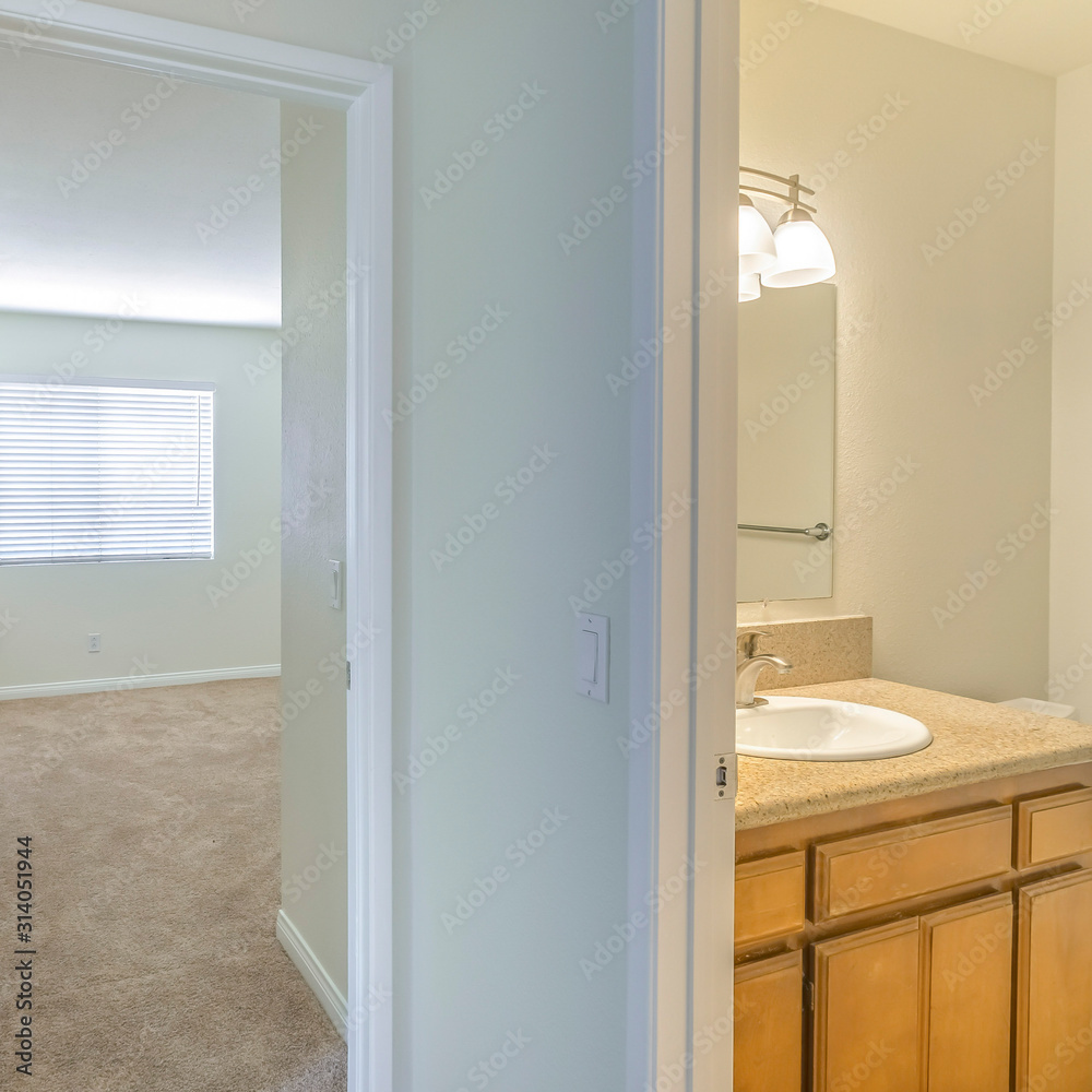 Square Multiple doors and bathroom clean inside Square Multiple doors and bathroom clean inside