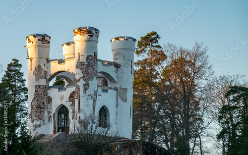 Ludwigsburg Chapel on the Island of the Dead in Monrepos Park, Vyborg, Russua photo