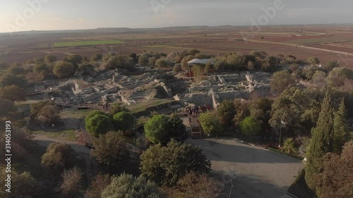 Aerial view of ancient city Troy in Turkey photo