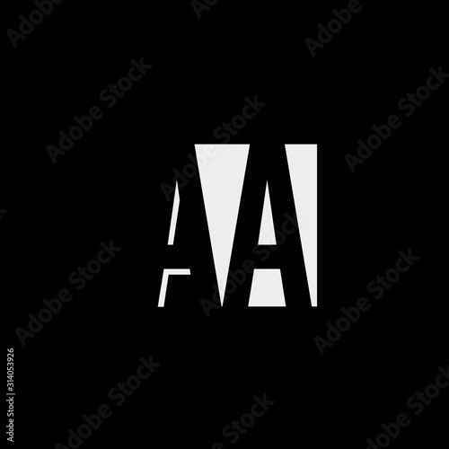 AA logo monogram with negative space designs template
