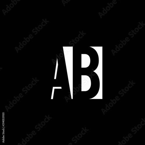 AB logo monogram with negative space designs template