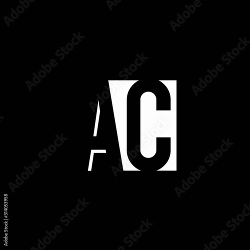 AC logo monogram with negative space designs template