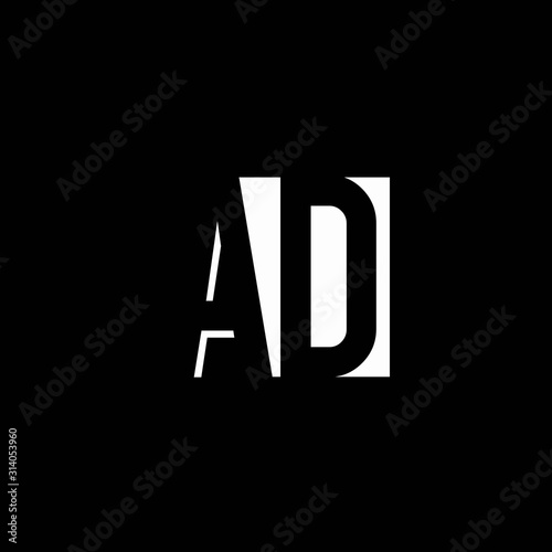 AD logo monogram with negative space designs template