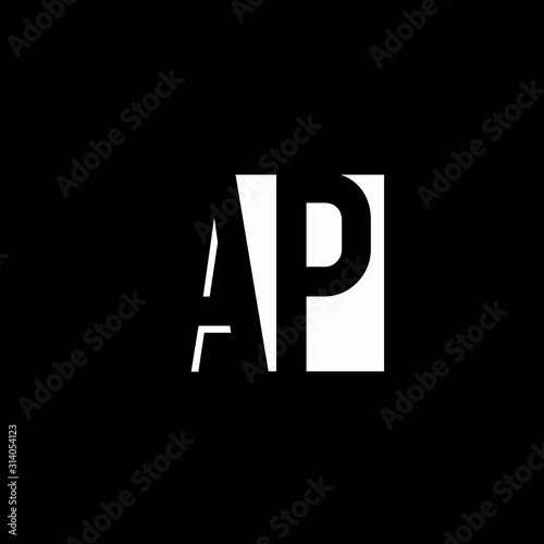 AP logo monogram with negative space designs template