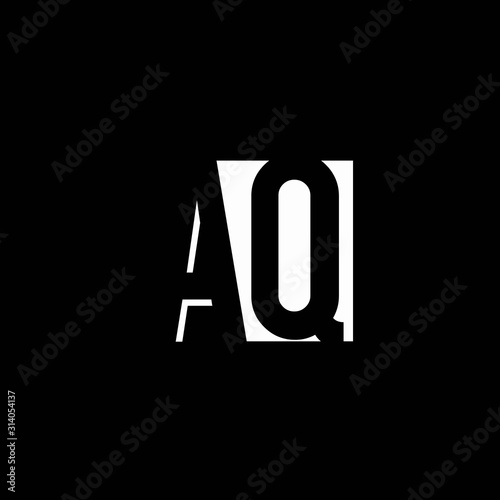 AQ logo monogram with negative space designs template