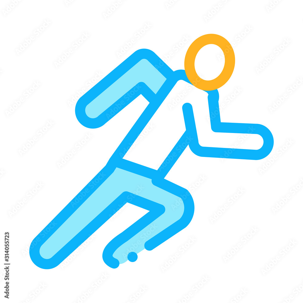 Runner Athlete in Action Icon Vector. Outline Runner Athlete in Action Sign. Isolated Contour Symbol Illustration Runner Athlete in Action Icon Vector. Outline Runner Athlete in Action Sign. Isolated Contour Symbol Illustration