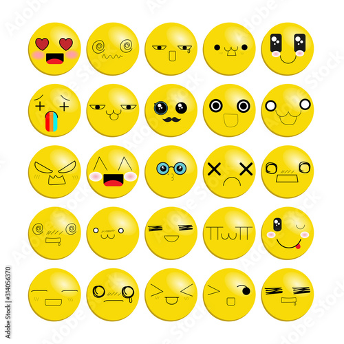 set of emoji. social media emoticon vector illustration. 