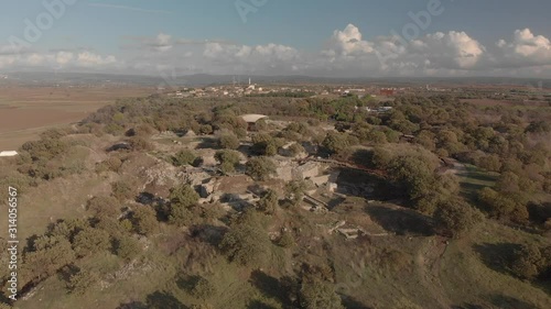 Aerial view of ancient city Troy in Turkey photo