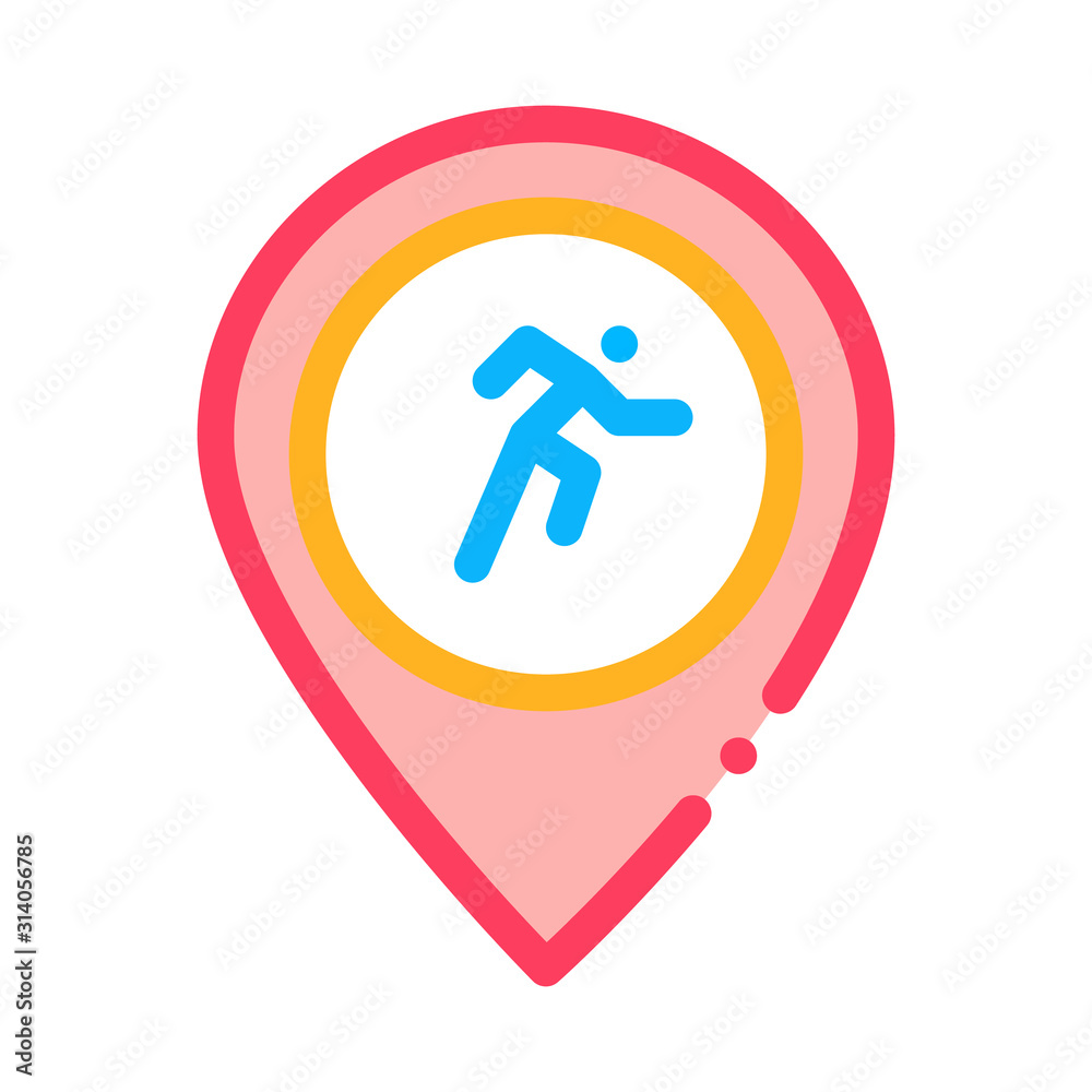 Runner Athlete Geolocation Icon Vector. Outline Runner Athlete Geolocation Sign. Isolated Contour Symbol Illustration Runner Athlete Geolocation Icon Vector. Outline Runner Athlete Geolocation Sign. Isolated Contour Symbol Illustration