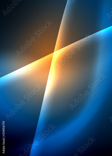 Shiny color bright neon abstract wave template. Abstract bright light. Neon light glowing effect. Space background. Abstract shape