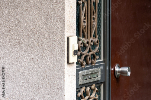 Doorbell is at the entrance of the house in Japan.