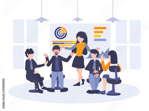 Business people in meeting ...