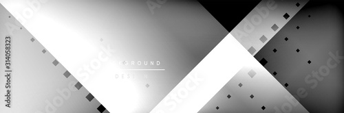 Abstract background - squares and lines composition created with lights and shadows. Technology or business digital template