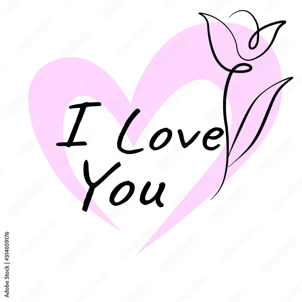 Heart with Flower Art Vector Illustration Heart with Flower Art Vector Illustration