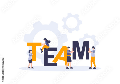 Team business flat design i...