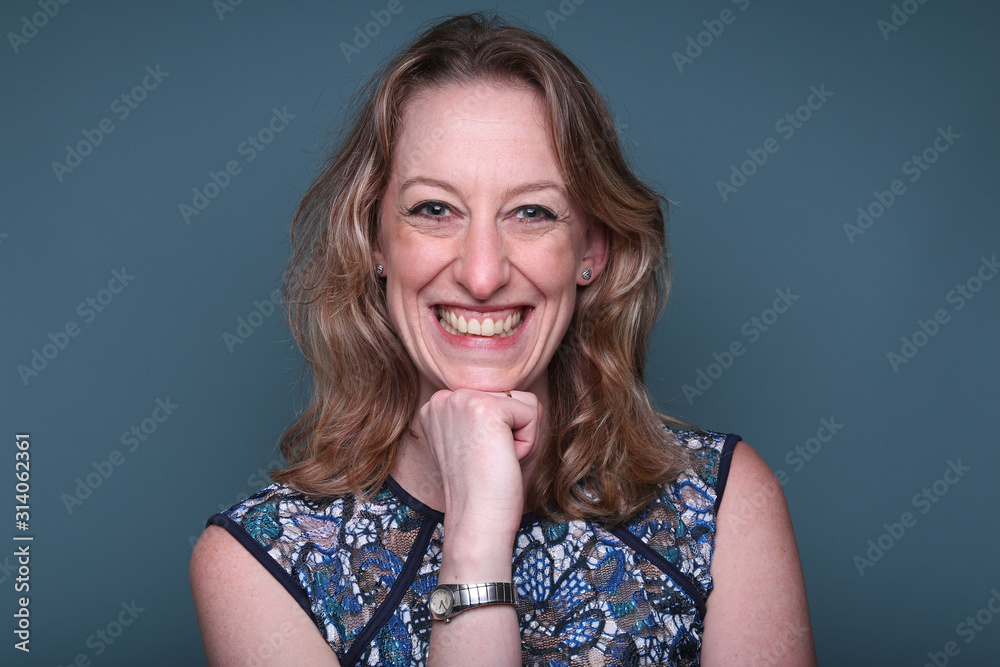 Beautiful woman in front of a background