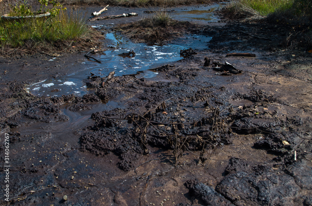 A mud volcano or mud dome is a landform created by the eruption of mud or slurries, water and gases. A mud volcano or mud dome is a landform created by the eruption of mud or slurries, water and gases.