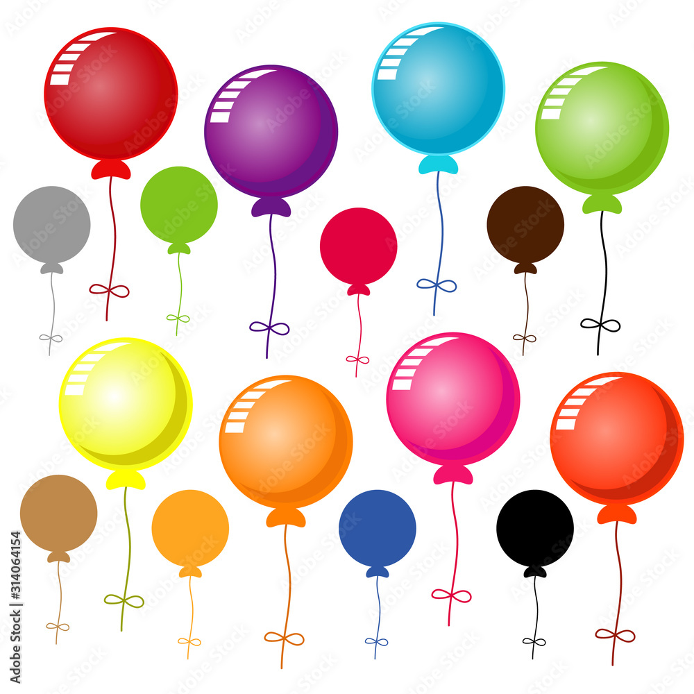 Colorful balloon on white background