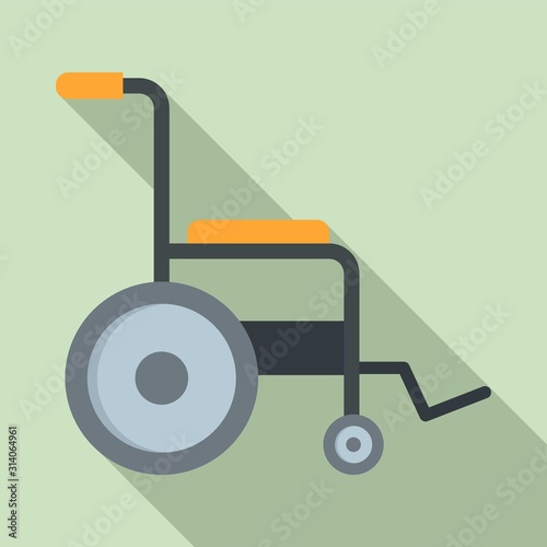 Patient wheelchair icon. Flat illustration of patient wheelchair vector icon for web design