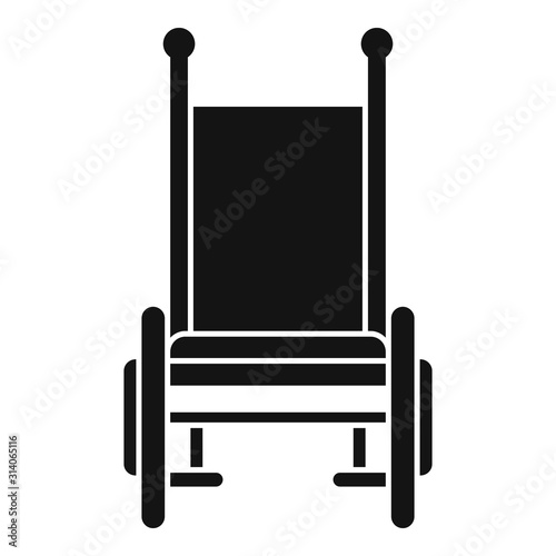 Front view wheelchair icon. Simple illustration of front view wheelchair vector icon for web design isolated on white background