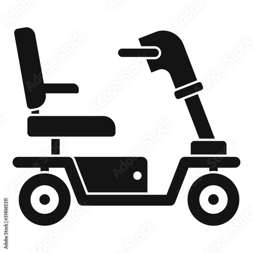 Motorized wheelchair icon. Simple illustration of motorized wheelchair vector icon for web design isolated on white background
