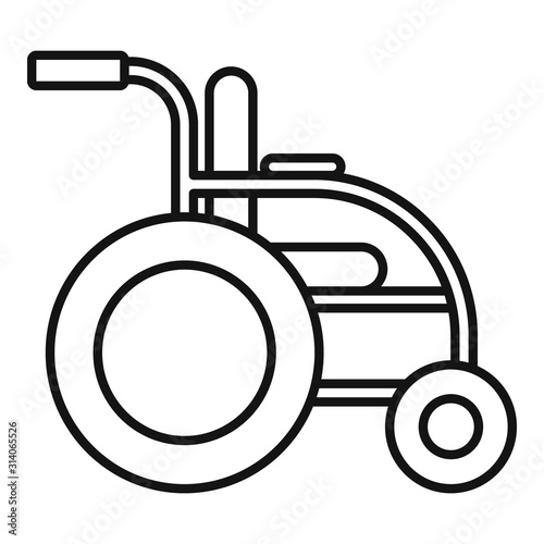 Invalid wheelchair icon. Outline invalid wheelchair vector icon for web design isolated on white background