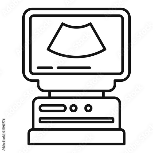 Ultrasound icon. Outline ultrasound vector icon for web design isolated on white background