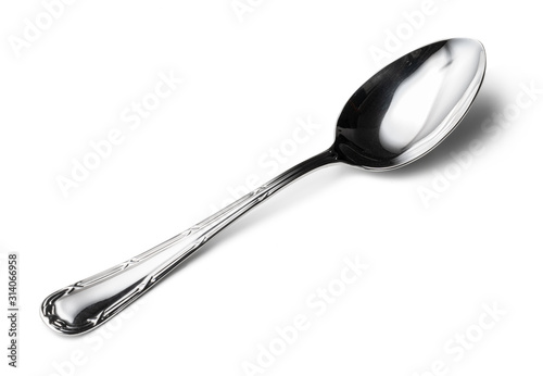 Cutlery dessert spoon isolated on white background