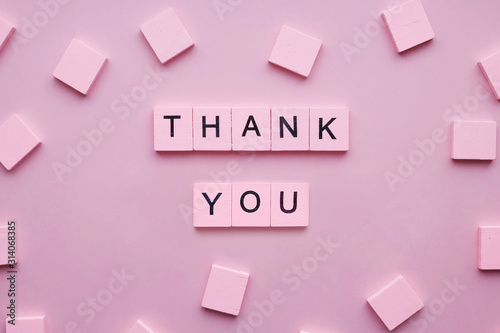 Thank You on pink background. International day of the Thank You. January 11th.